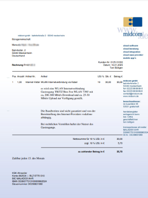 Bon erstellen oder DIN A4 Rechnung erstellen und ausdrucken